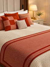 Orange & White Houndstooth Merino Wool Throw