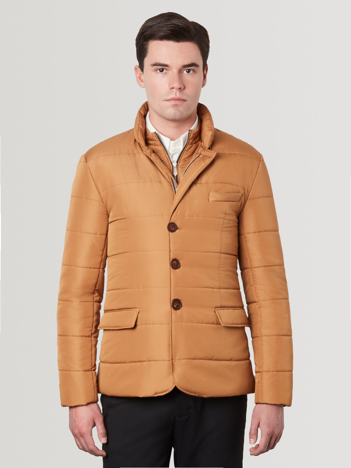 Puffer Suit Jacket - Mandarin
