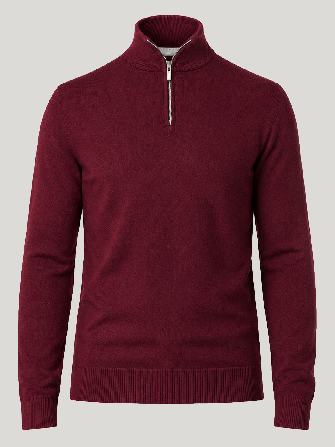 Men's Half Zip Wool Jumper - Red