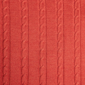 100% Wool Cushion Cover Burnt Orange Cable Knit Cushion 45x45cm