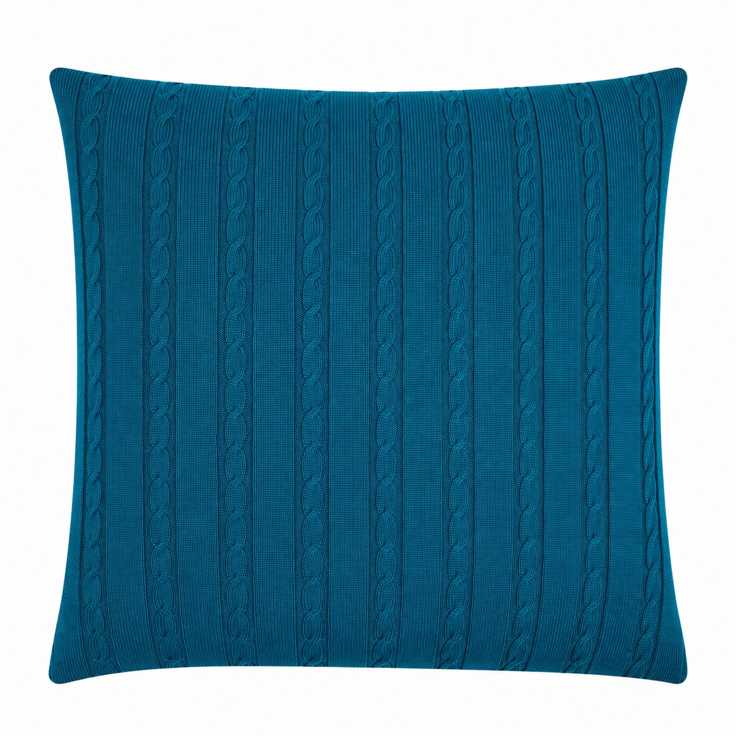 Cable Knit Cushion - 100% Turquoise Wool 45x45cm