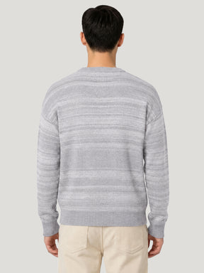 Stripe Crewneck Wool Jumper – Grey & White