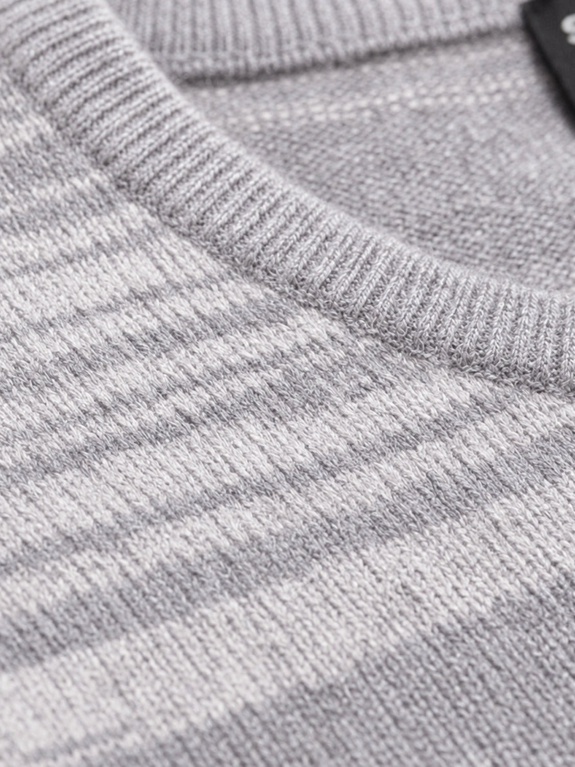 Stripe Crewneck Wool Jumper – Grey & White