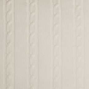 Cable Knit Cushion - 100% Off-White Wool 45x45cm
