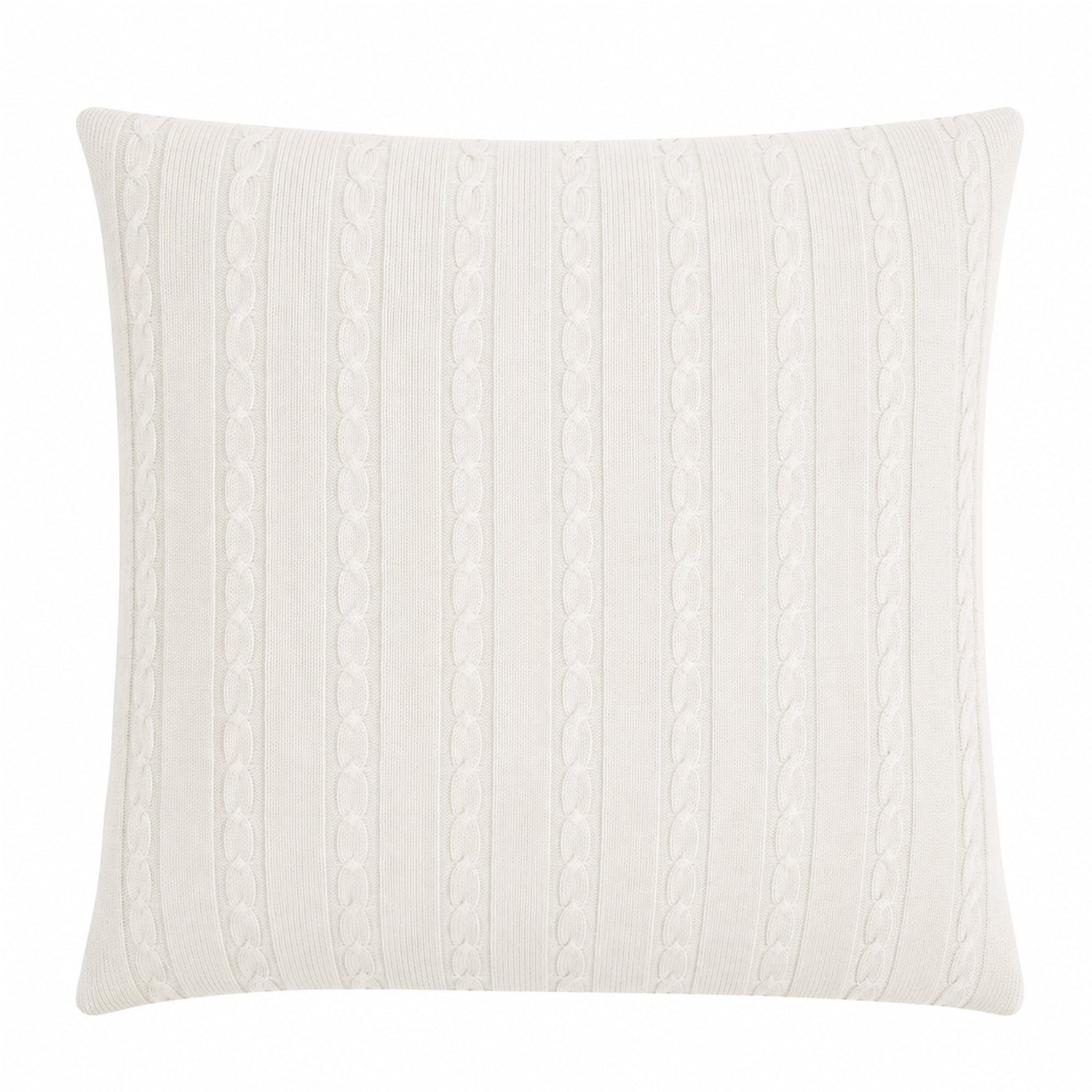 Cable Knit Cushion - 100% Off-White Wool 45x45cm