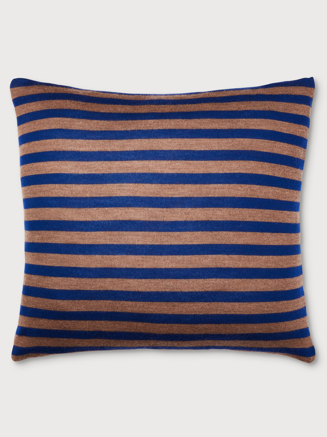 Striped Dark Navy and Caramel Brown Cushion