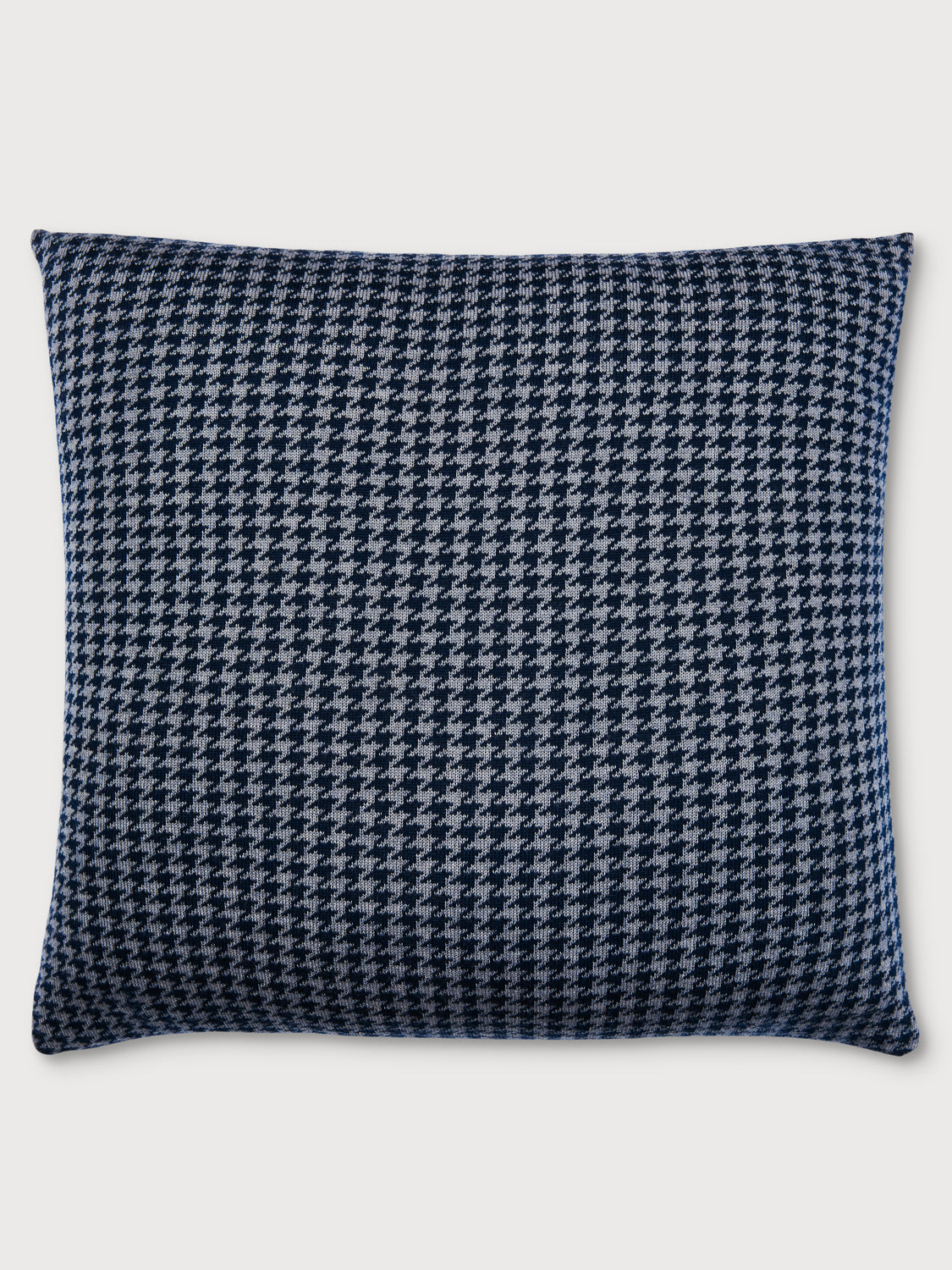 Houndstooth Dark Navy and Space Grey Cushion