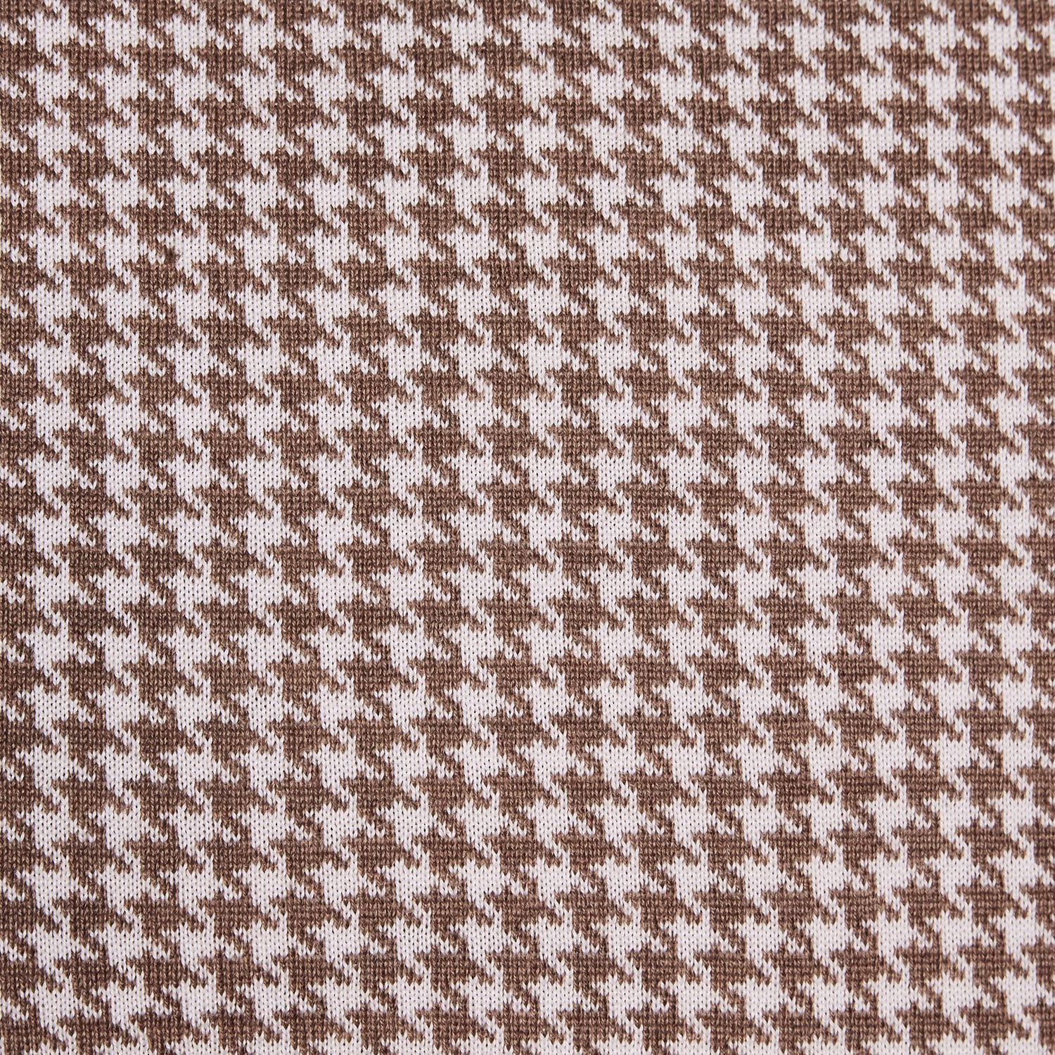 Houndstooth Sand Brown and Seashell White Cushion