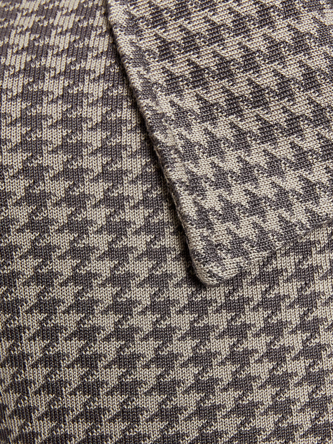 Houndstooth Knitted Jacket - Grey & Light Grey