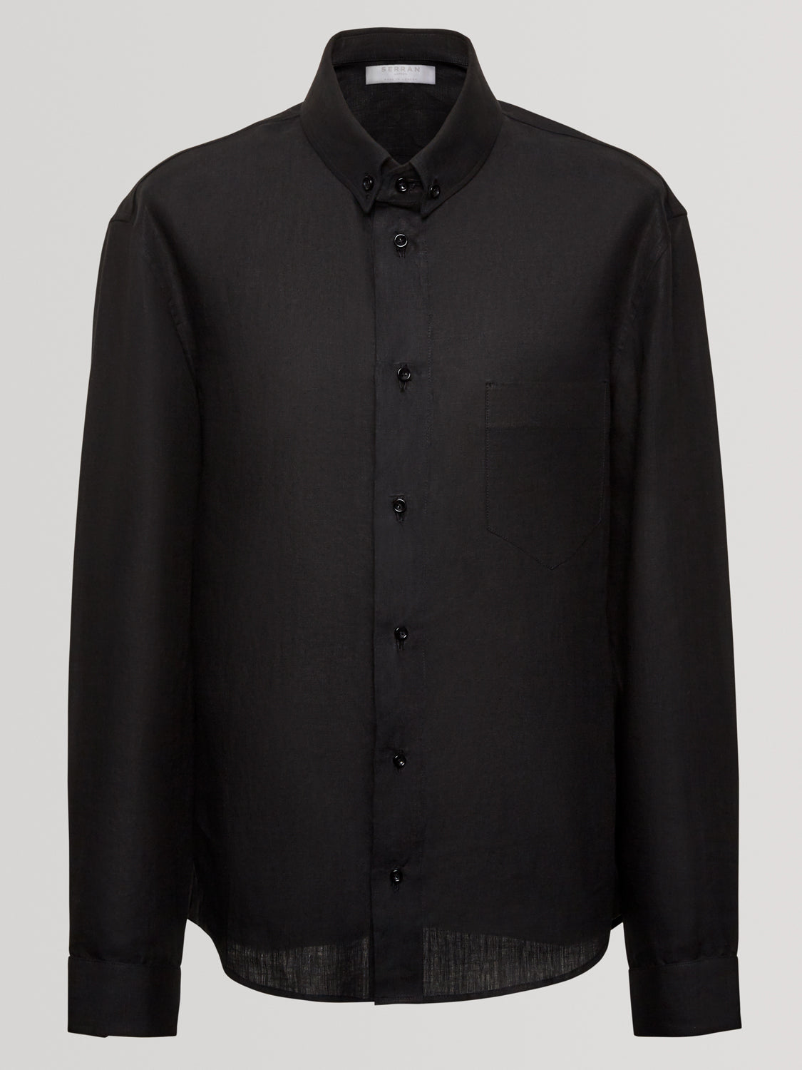 Obsidian Black Slim Fit Linen Shirt