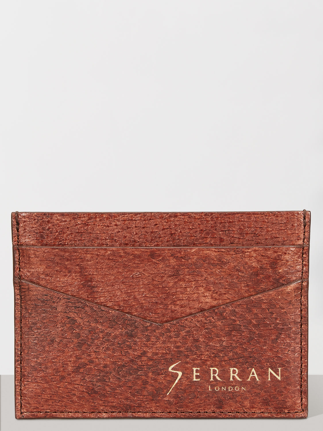 Rustic Brown Aquatic Leather Card Holder