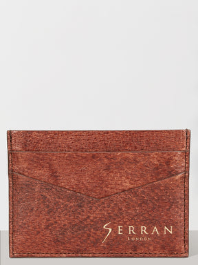 Rustic Brown Aquatic Leather Card Holder