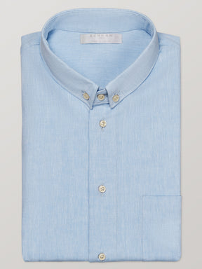 Sky Blue Slim Fit Linen Shirt